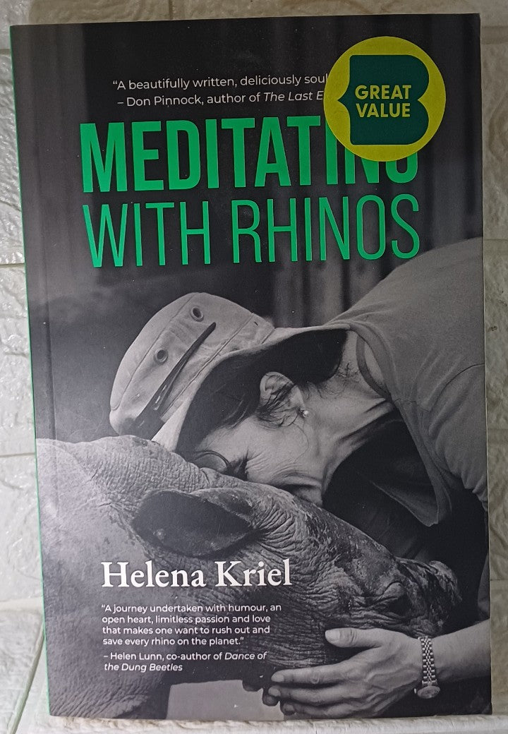 Front Cover Of Meditating With Rhinos (Helena Kriel)