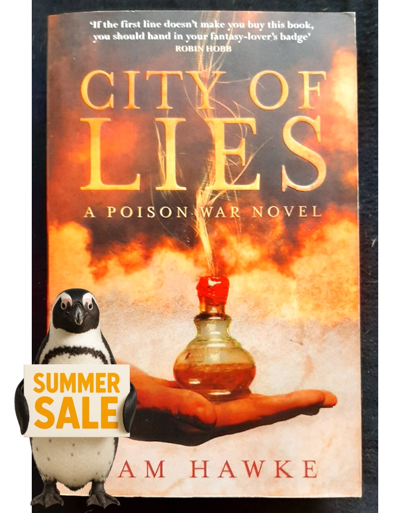 Front Cover Of City of Lies (Poison War #1) (Sam Hawke)
