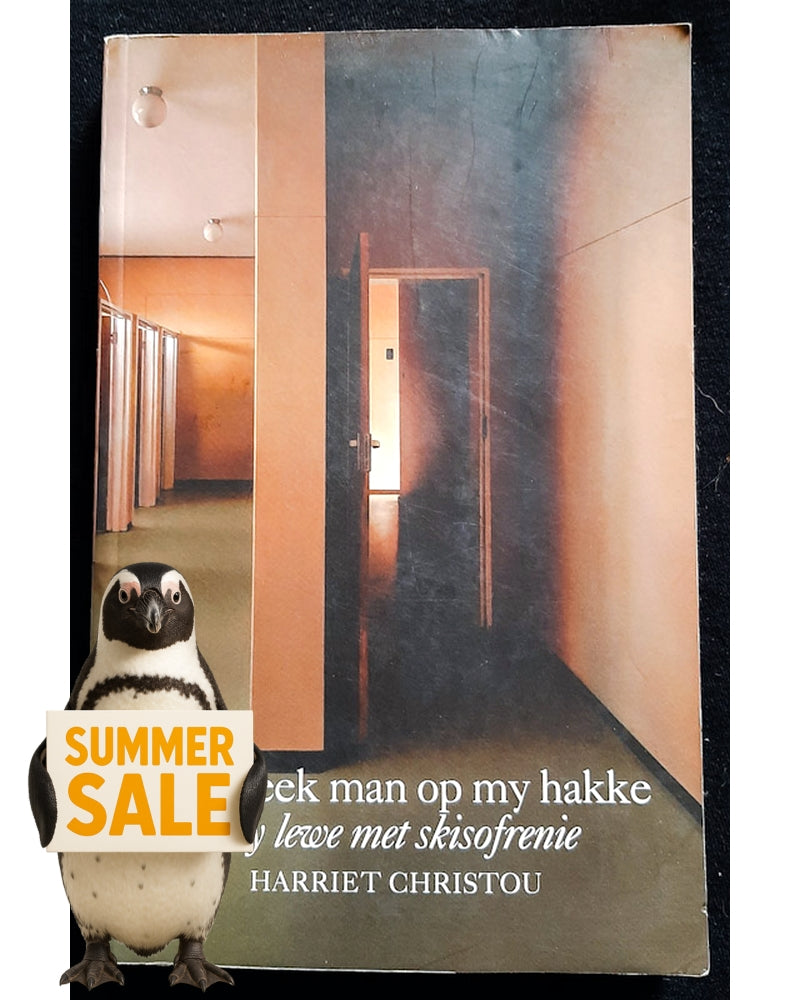 Front Cover Of Die bleek man op my hakke: My lewe met skisofrenie (Harriet Christou)