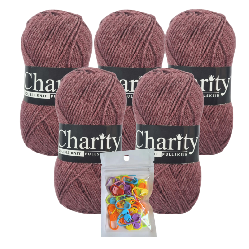 Front Cover Of The Best-Selling Book 5 x 100g 732 Oxide Charity Double Knit Pullskein