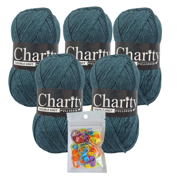 5 x 100g 749 Neptune Charity Double Knit Pullskein