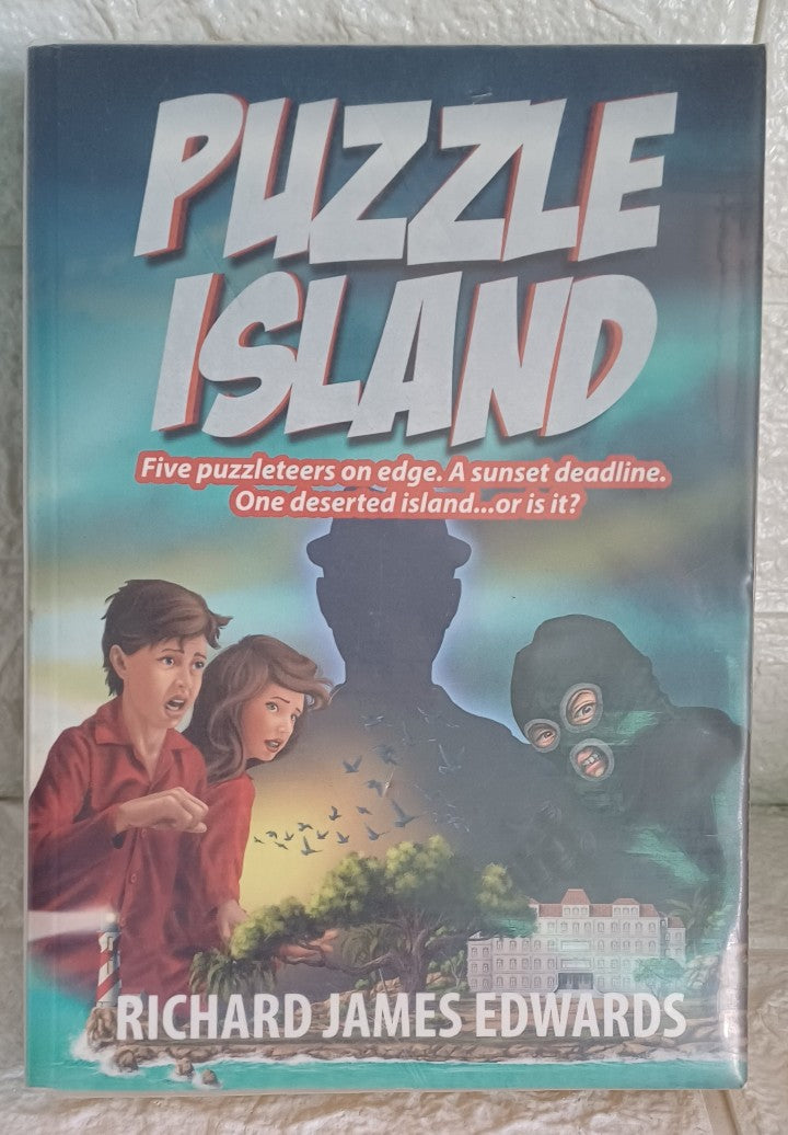 Front Cover Of Puzzle Island: Adventure, mystery book for young adults. Tom reunites with his Puzzle Train friends to attempt the Conductors latest challenge, but a ... events threaten the day. (The Puzzle Train) (Richard James Edwards)