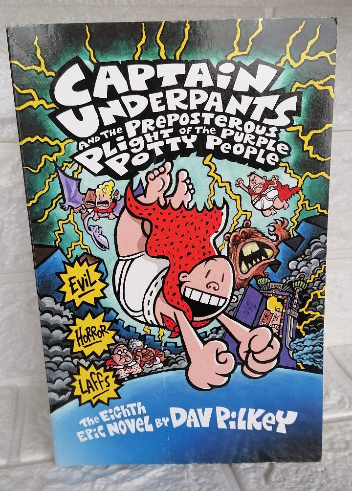 Front Cover Of Captain Underpants and the Preposterous Plight of the Purple Potty People (Captain Underpants) (Dav Pilkey)