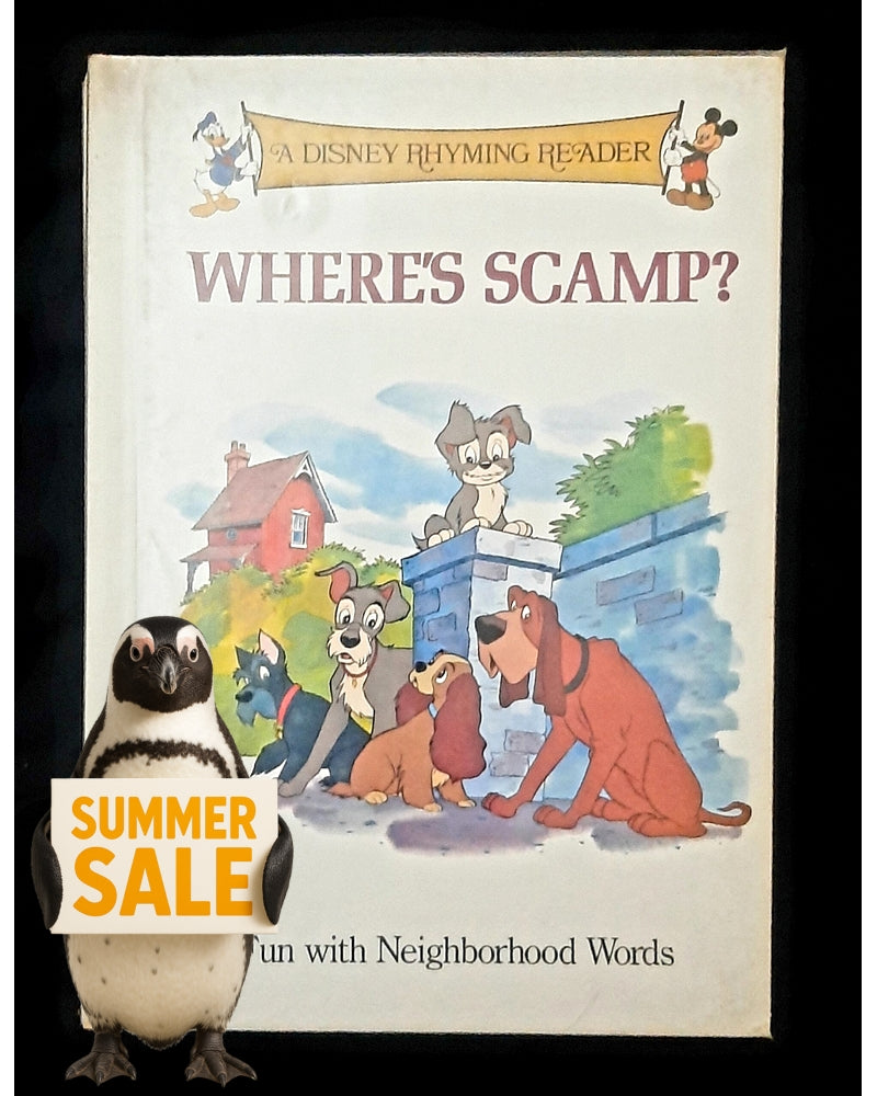 Front Cover Of A Disney Rhyming Reader: Where's scamp (Disney)