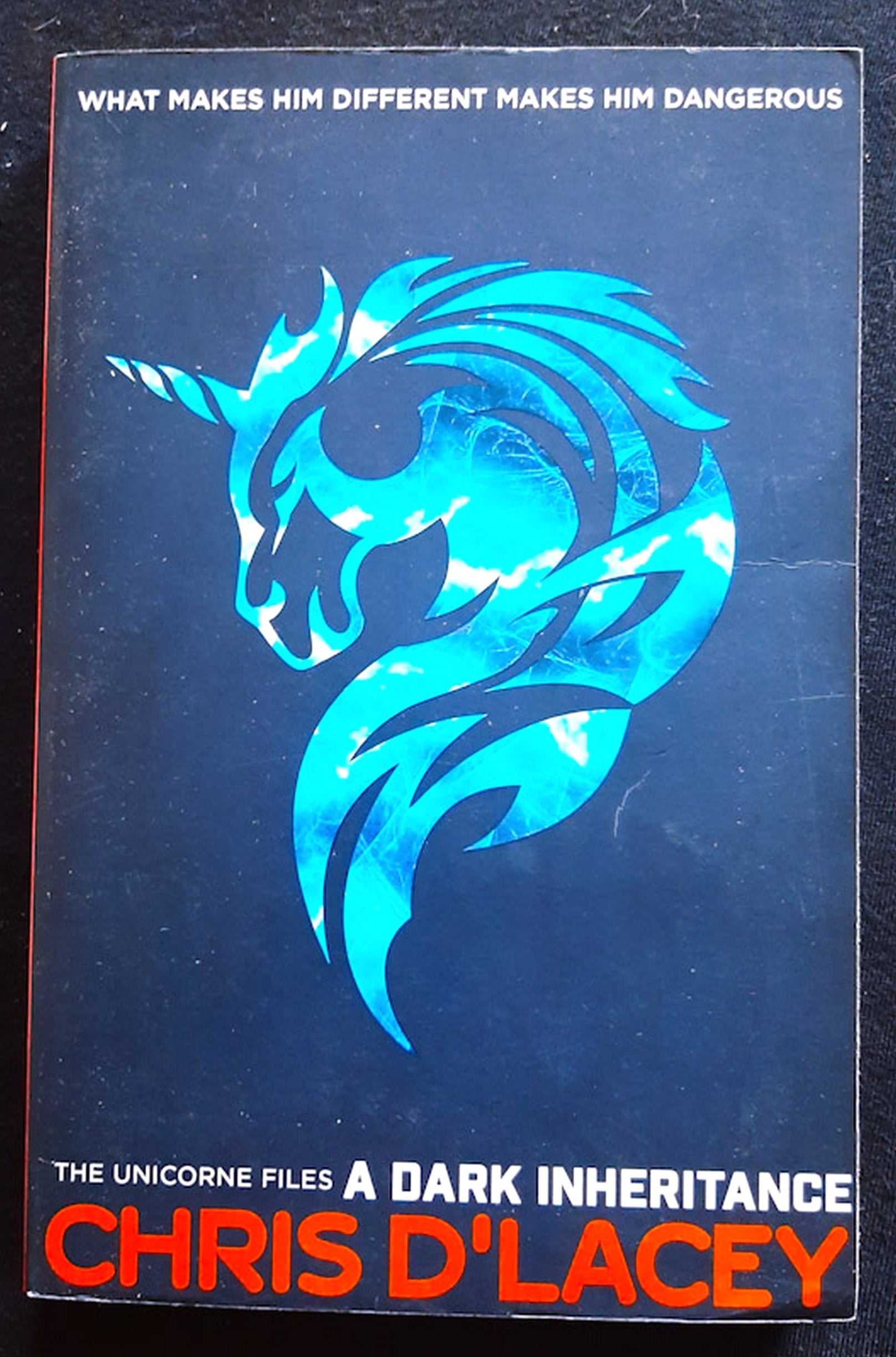 Front Cover Of A Dark Inheritance (Unicorne Files #1) (Chris d'Lacey)