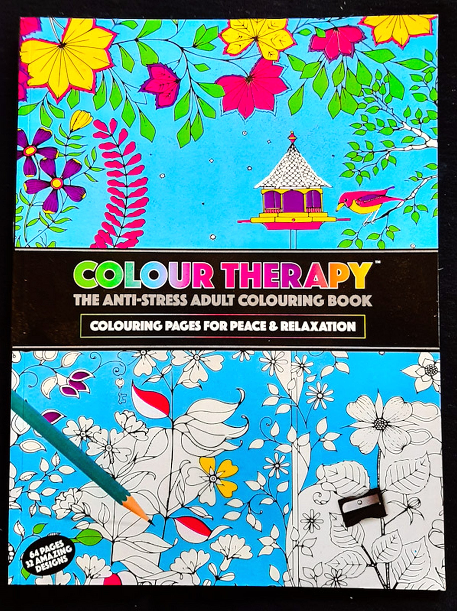 Front Cover Of Colour Therapy: The Anti-Stress Adult Colouring Book (Extra Large Paperback)