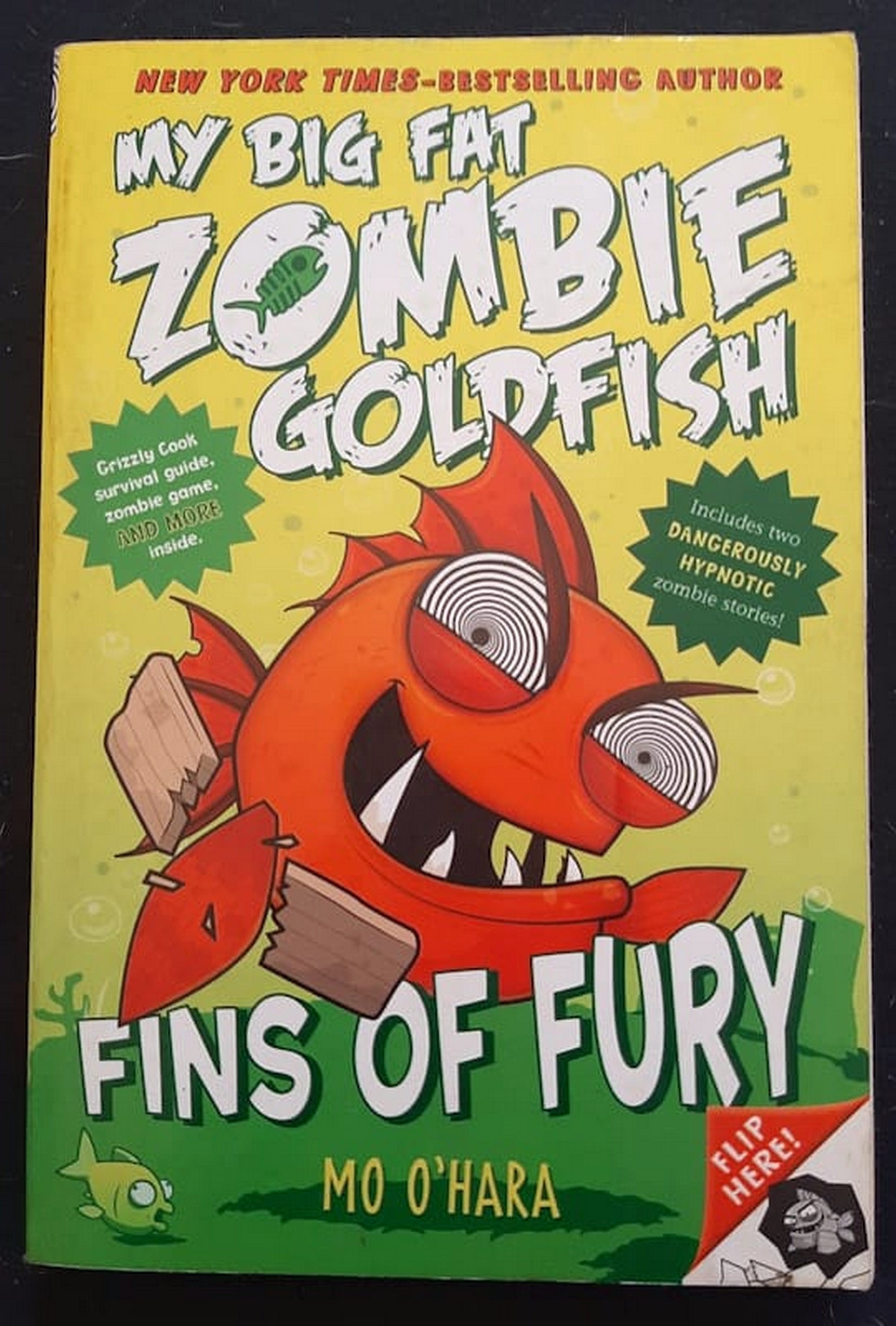 Front Cover Of Bestselling Book Fins Of Fury (My Big Fat Zombie Goldfish #3) (Mo O'Hara
)