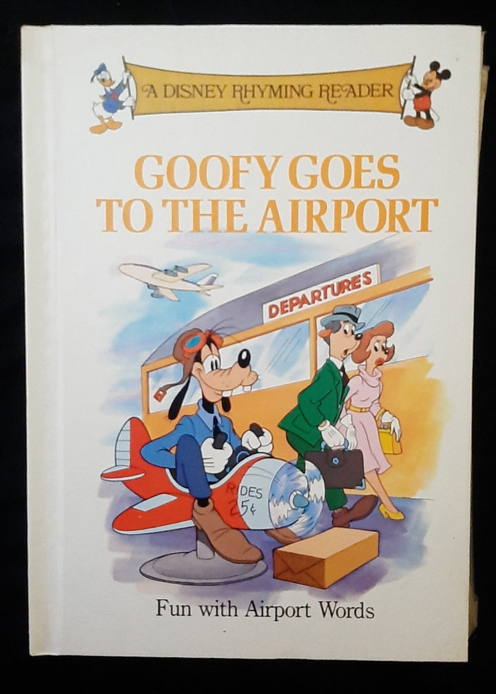 Front Cover Of A Disney Rhyming Reader: Goofy goes to the airport