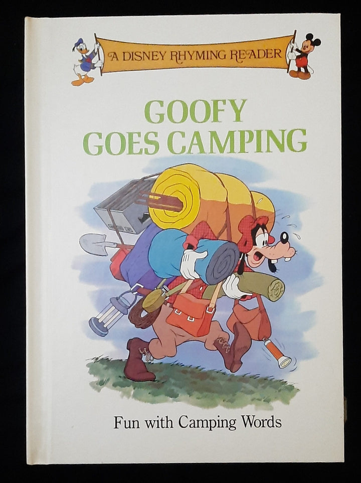 Front Cover Of A Disney Rhyming Reader: Goofy goes camping