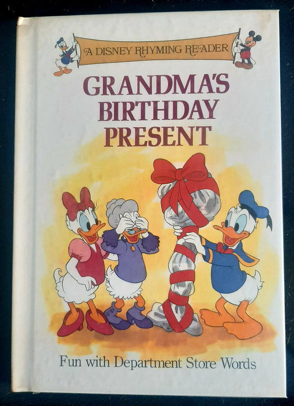 Front Cover Of A Disney Rhyming Reader: Grandma's birthday present