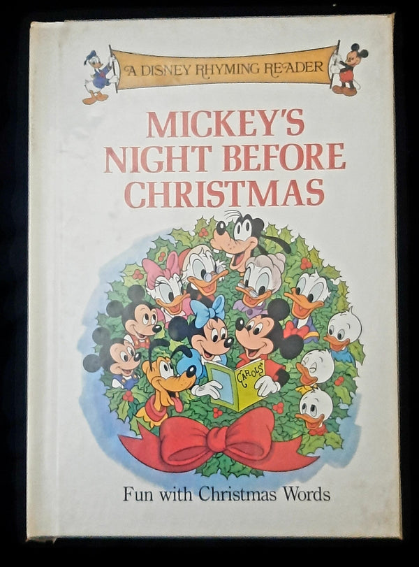 Front Cover Of A Disney Rhyming Reader: Mickey's night before christmas