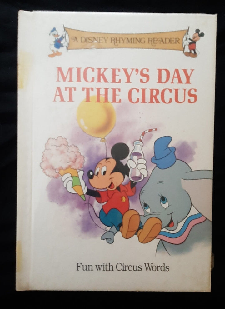 Front Cover Of A Disney Rhyming Reader: Mickey's day at the circus