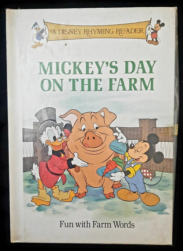 Front Cover Of A Disney Rhyming Reader: Mickey's day at the farm