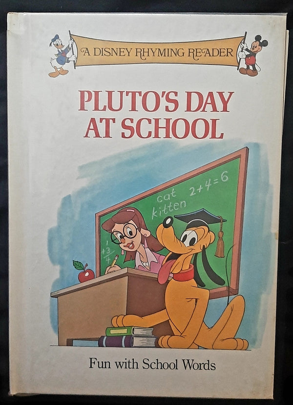 Front Cover Of A Disney Rhyming Reader: Pluto's day at school