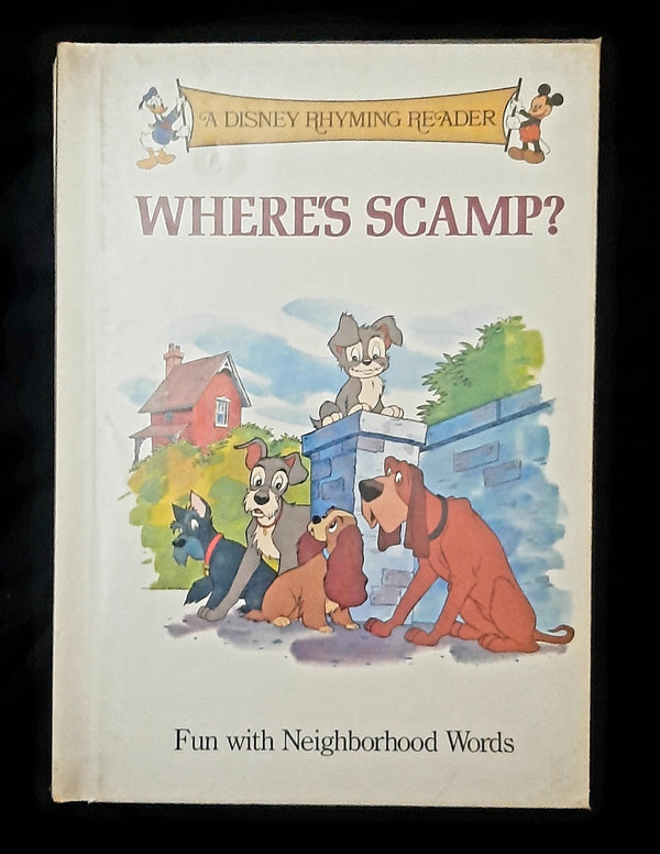 Front Cover Of A Disney Rhyming Reader: Where's scamp