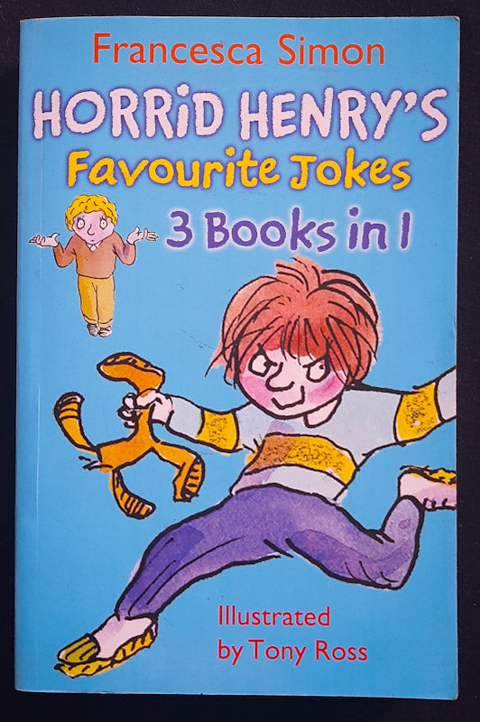  Front Cover Of Horrid Henrys Favourite Jokes - 3 Books In 1 (Francesca Simon)